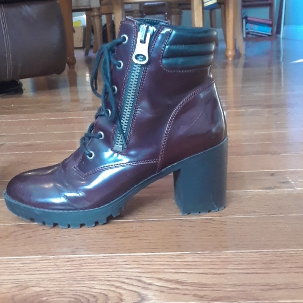 Burgundy heeled boots